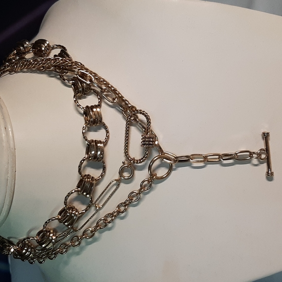 NWT FREE PEOPLE gold choker layered necklace